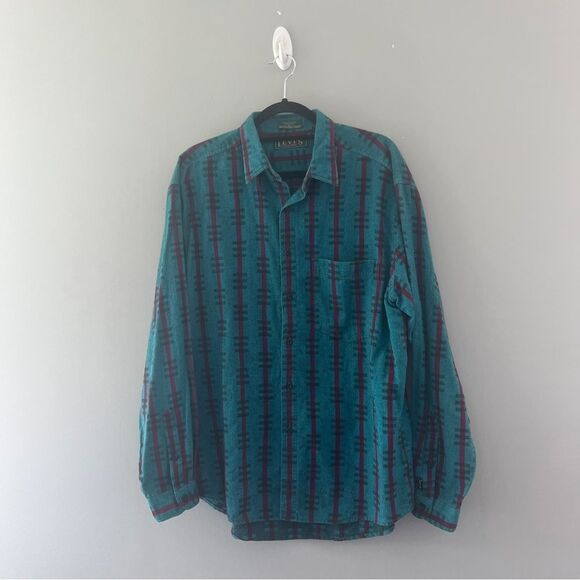 Vintage Other - Vintage Levis Shirt Purple Turquoise Stripes Sutter Creek Big E Size Large